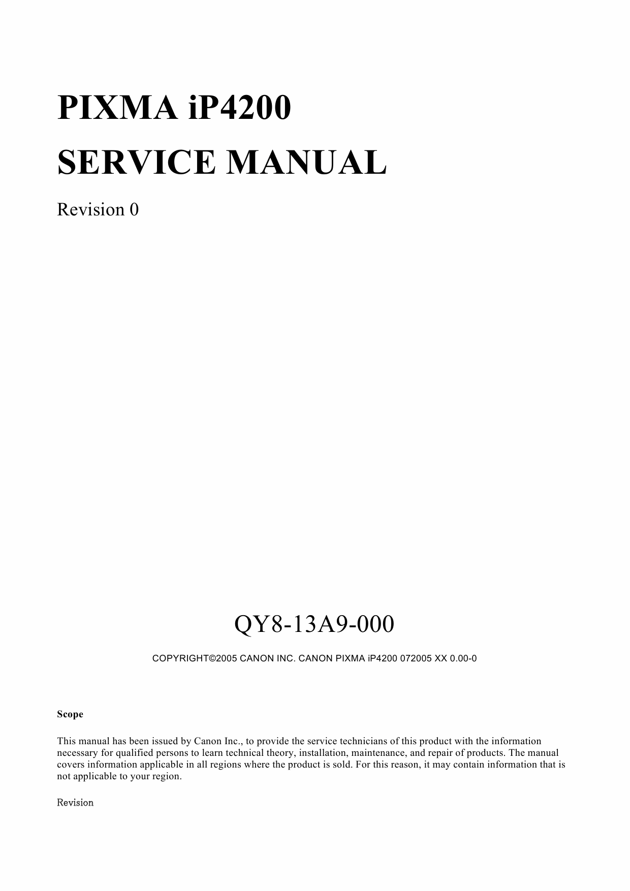Canon PIXMA iP4200 Service Manual-1